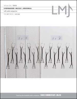Front cover of the Leonardo Music Journal featuring stethoscopes